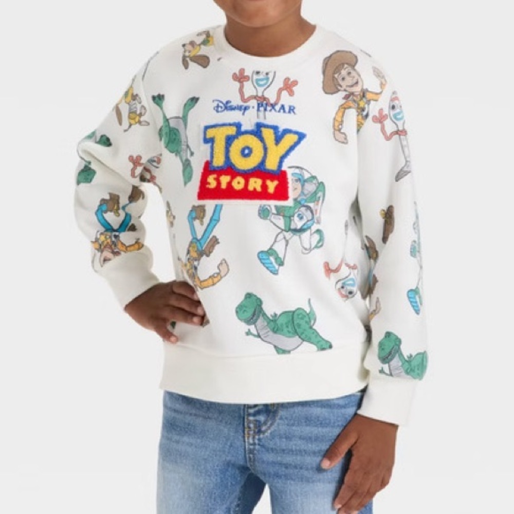 Disney Pixar Long Sleeve W/Fleece Toy Story Logo Sweatshirt Various Sizes